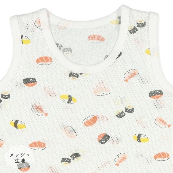 日本西松屋｜壽司飯糰網眼無袖包屁衣-三件組 童裝 日本代購-細節圖4