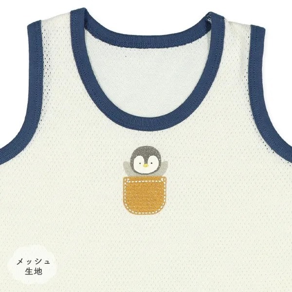 日本西松屋｜可愛動物網眼無袖包屁衣-三件組 童裝 日本代購-細節圖3