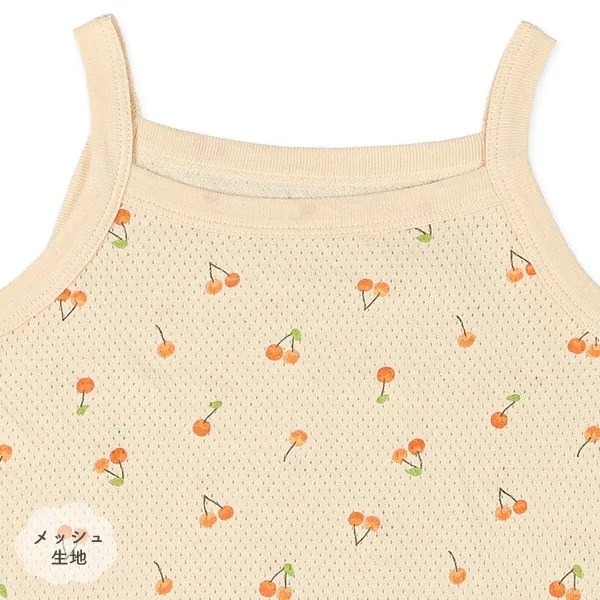 日本西松屋｜草莓櫻桃網眼無袖包屁衣-三件組 童裝 日本代購-細節圖4