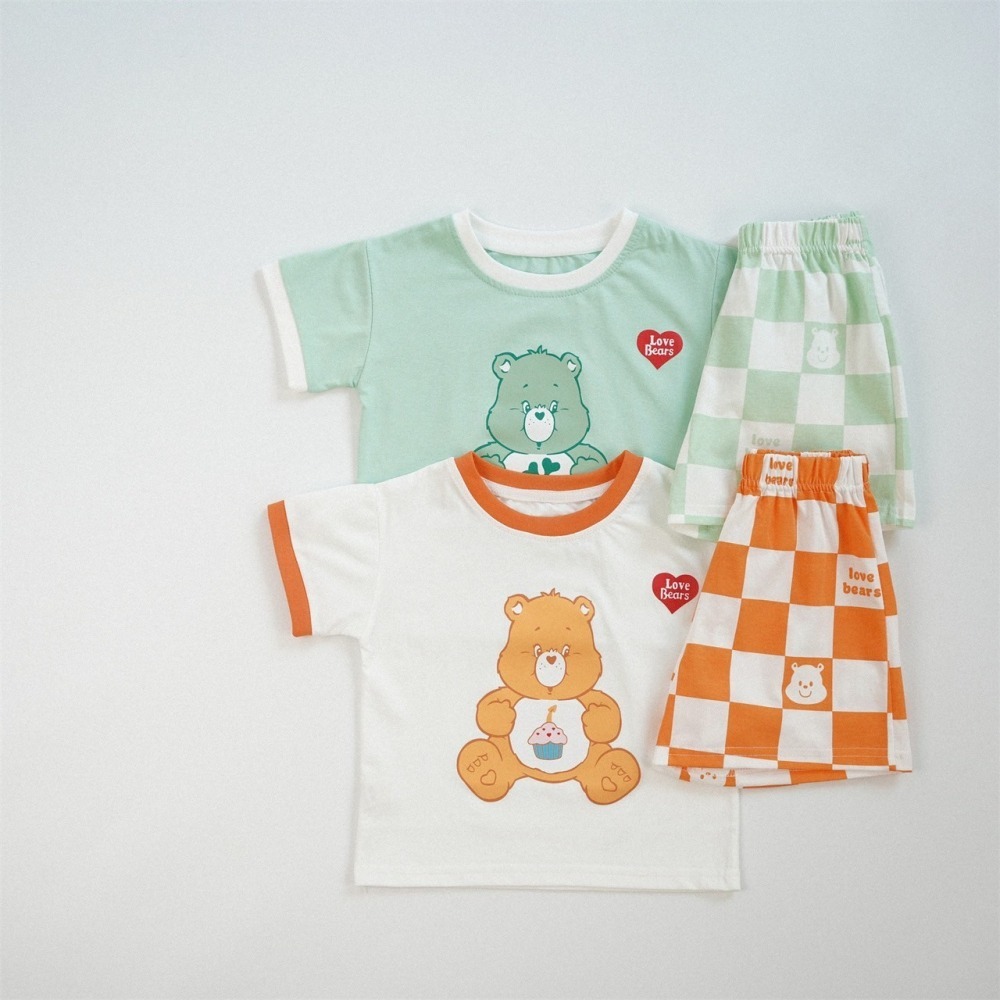 格子彩虹熊套裝 童裝 兒童套裝 寶寶套裝 休閒套裝 男童套裝 女童套裝 女寶套裝 男寶套裝-細節圖2