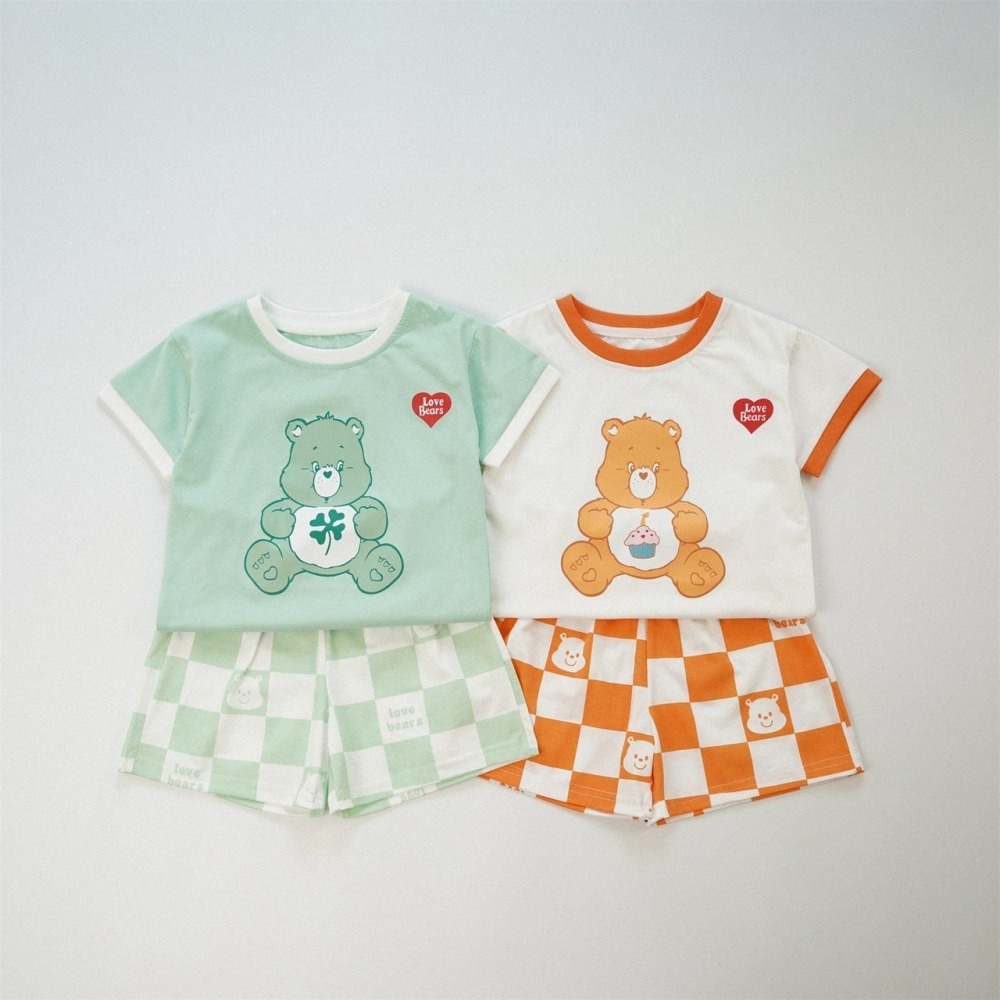 格子彩虹熊套裝 童裝 兒童套裝 寶寶套裝 休閒套裝 男童套裝 女童套裝 女寶套裝 男寶套裝-細節圖3