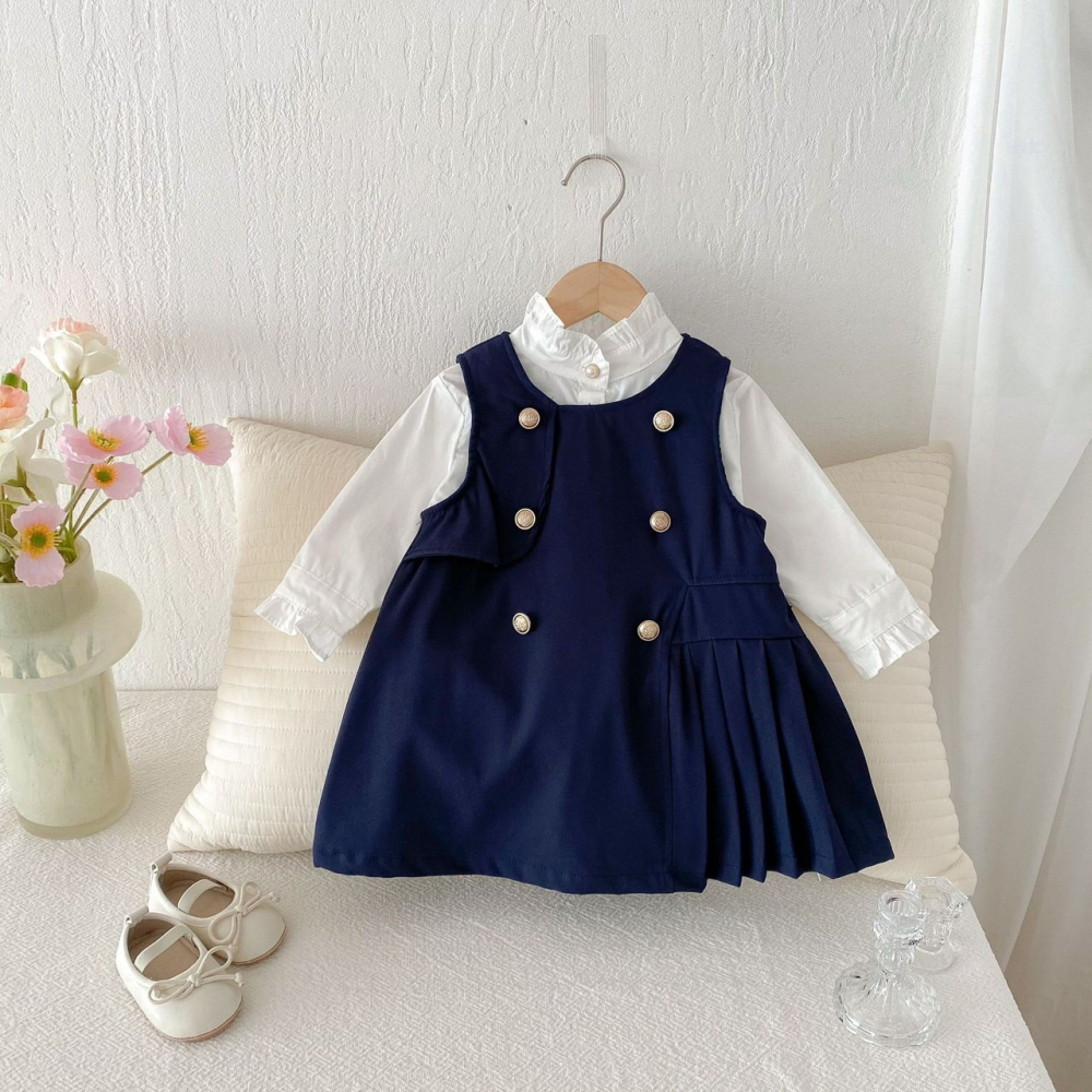 學院風連身裙 童裝 女童洋裝 女寶洋裝 寶寶洋裝 兒童洋裝 女童裙子 女寶裙子 寶寶裙子 兒童裙子-細節圖4