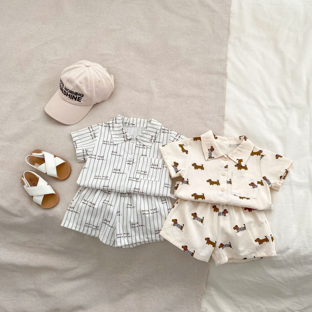 可愛印花休閒套裝 童裝 兒童套裝 寶寶套裝 休閒套裝 男童套裝 女童套裝 女寶套裝 男寶套裝-細節圖2