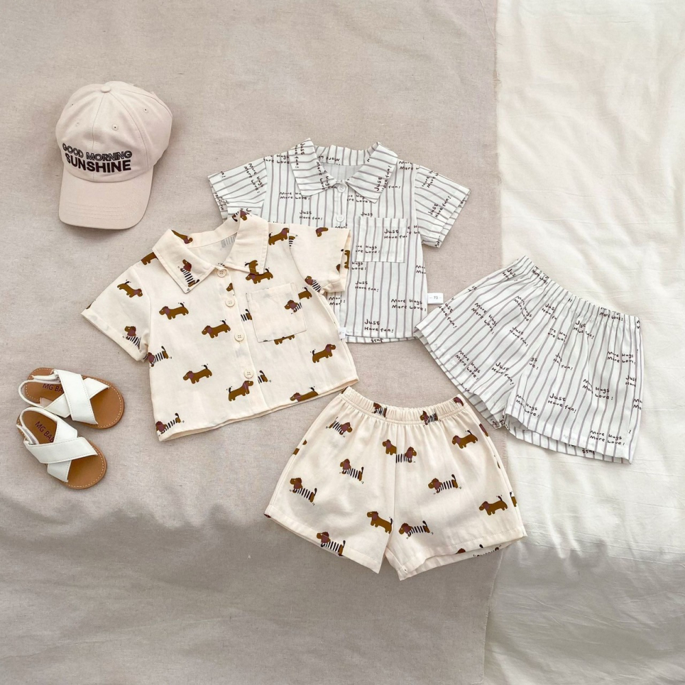 可愛印花休閒套裝 童裝 兒童套裝 寶寶套裝 休閒套裝 男童套裝 女童套裝 女寶套裝 男寶套裝-細節圖3