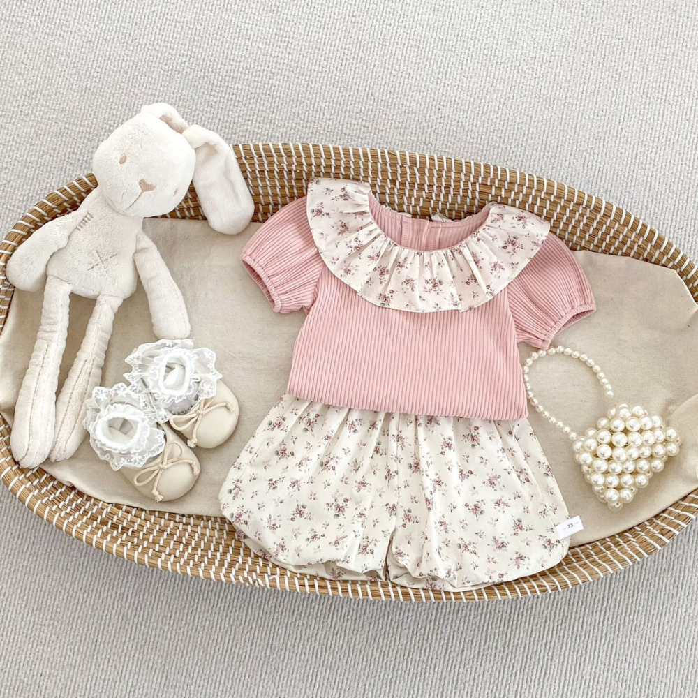 氣質小碎花套裝 童裝 兒童套裝 寶寶套裝 休閒套裝 女童套裝 女寶套裝 小碎花穿搭-細節圖2