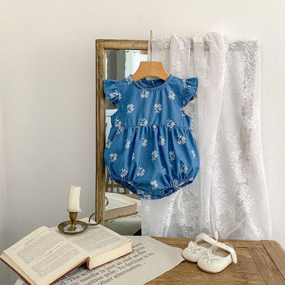 三葉草印花包屁衣 童裝 寶寶包屁衣 女寶包屁衣-細節圖2