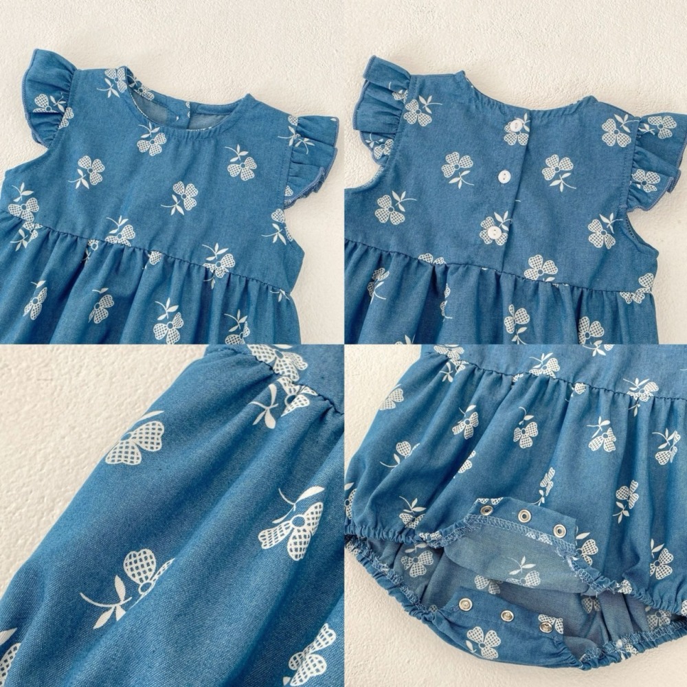 三葉草印花包屁衣 童裝 寶寶包屁衣 女寶包屁衣-細節圖3