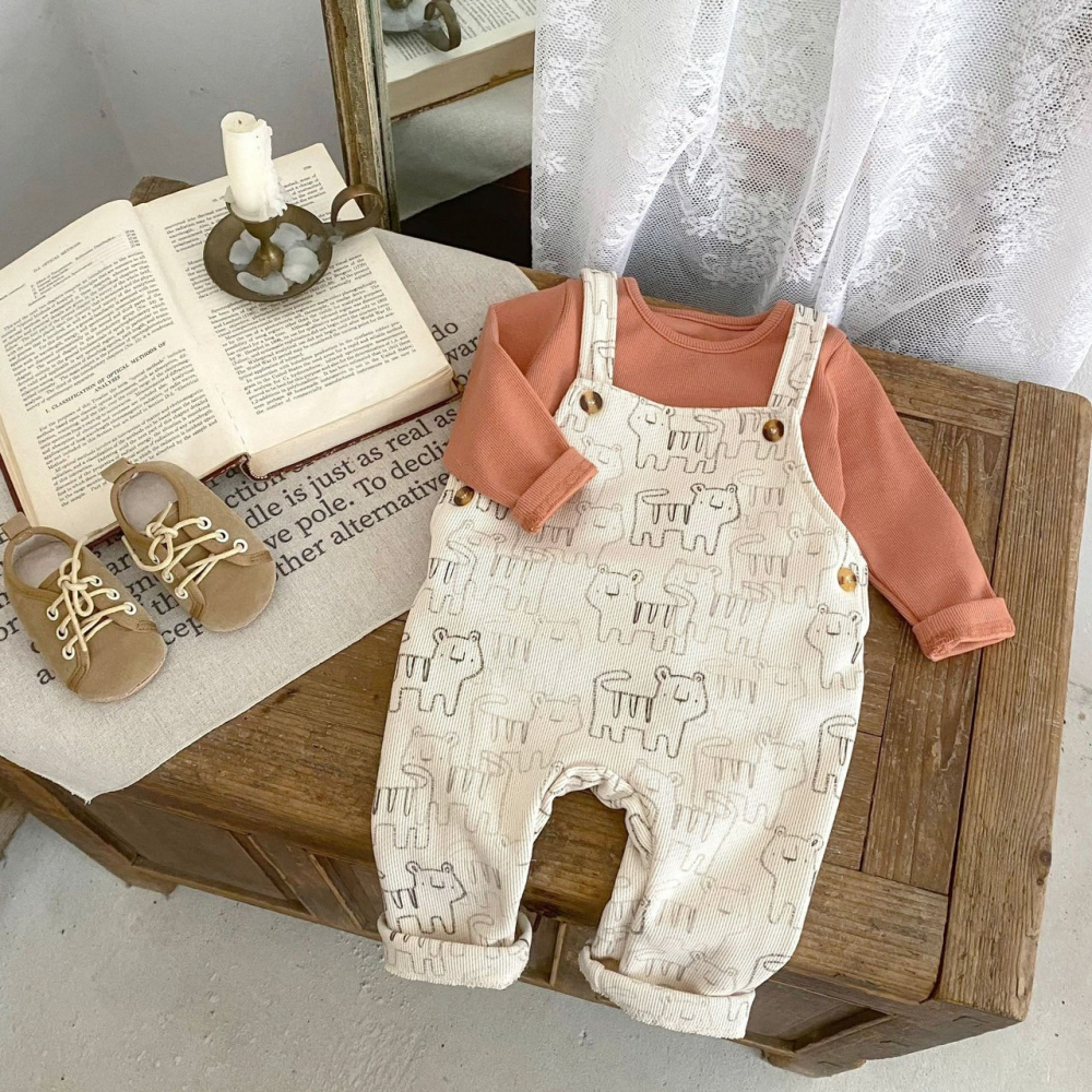 呆萌老虎吊帶褲套裝 童裝 兒童套裝 寶寶套裝 休閒套裝 女童套裝 女寶套裝 男童套裝 男寶套裝-細節圖2