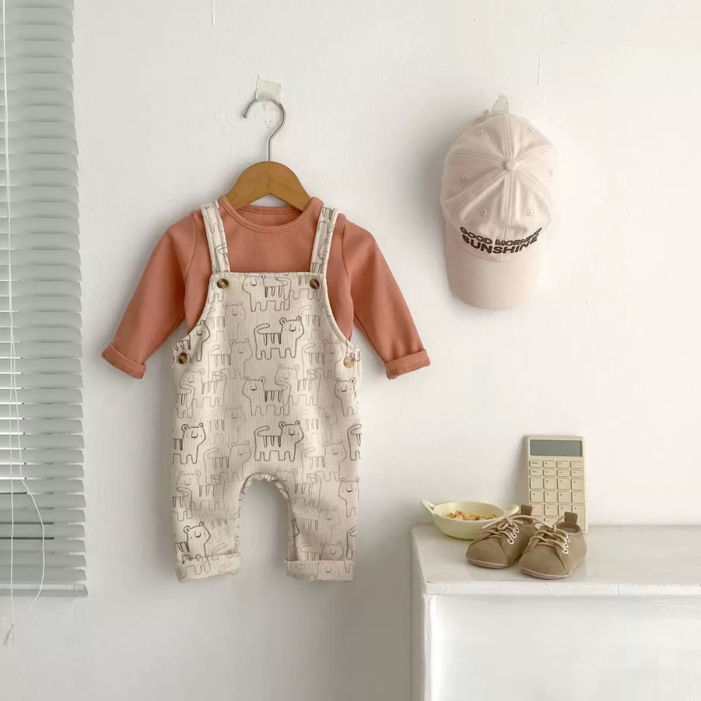 呆萌老虎吊帶褲套裝 童裝 兒童套裝 寶寶套裝 休閒套裝 女童套裝 女寶套裝 男童套裝 男寶套裝-細節圖3