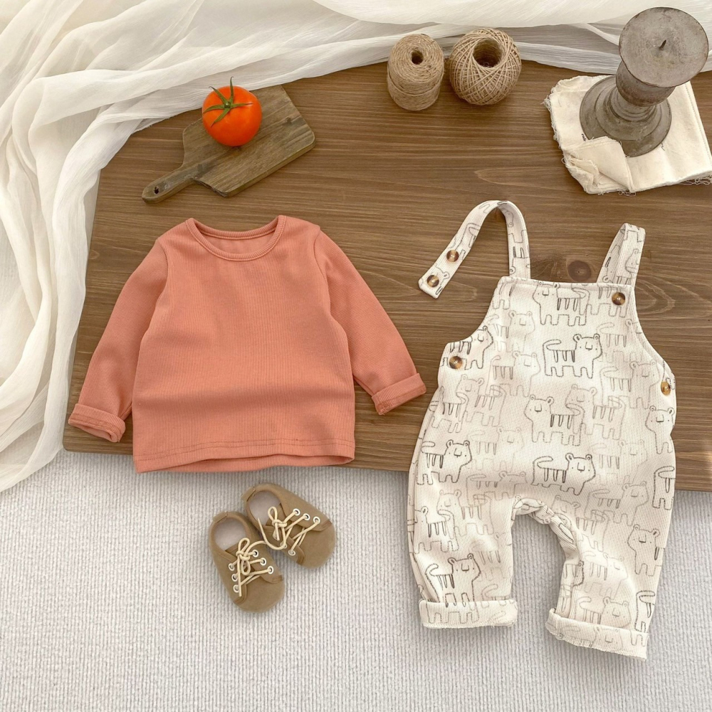 呆萌老虎吊帶褲套裝 童裝 兒童套裝 寶寶套裝 休閒套裝 女童套裝 女寶套裝 男童套裝 男寶套裝-細節圖5