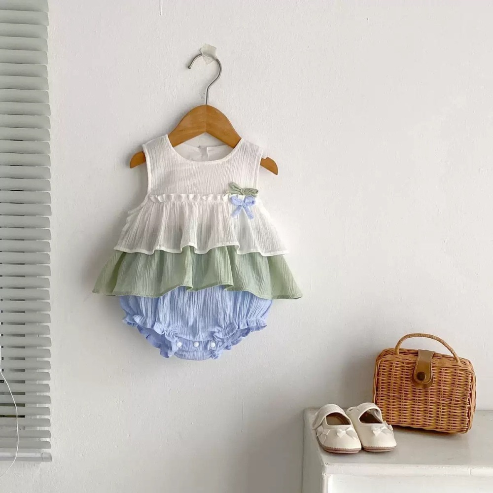 森系小精靈層次紗裙連身衣 童裝 寶寶包屁衣 女寶包屁衣 包屁衣-細節圖2