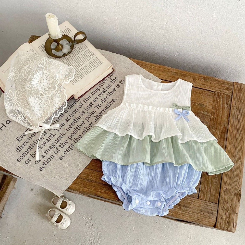 森系小精靈層次紗裙連身衣 童裝 寶寶包屁衣 女寶包屁衣 包屁衣-細節圖3