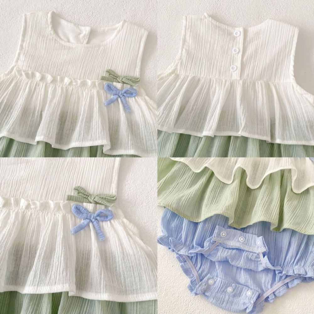 森系小精靈層次紗裙連身衣 童裝 寶寶包屁衣 女寶包屁衣 包屁衣-細節圖4