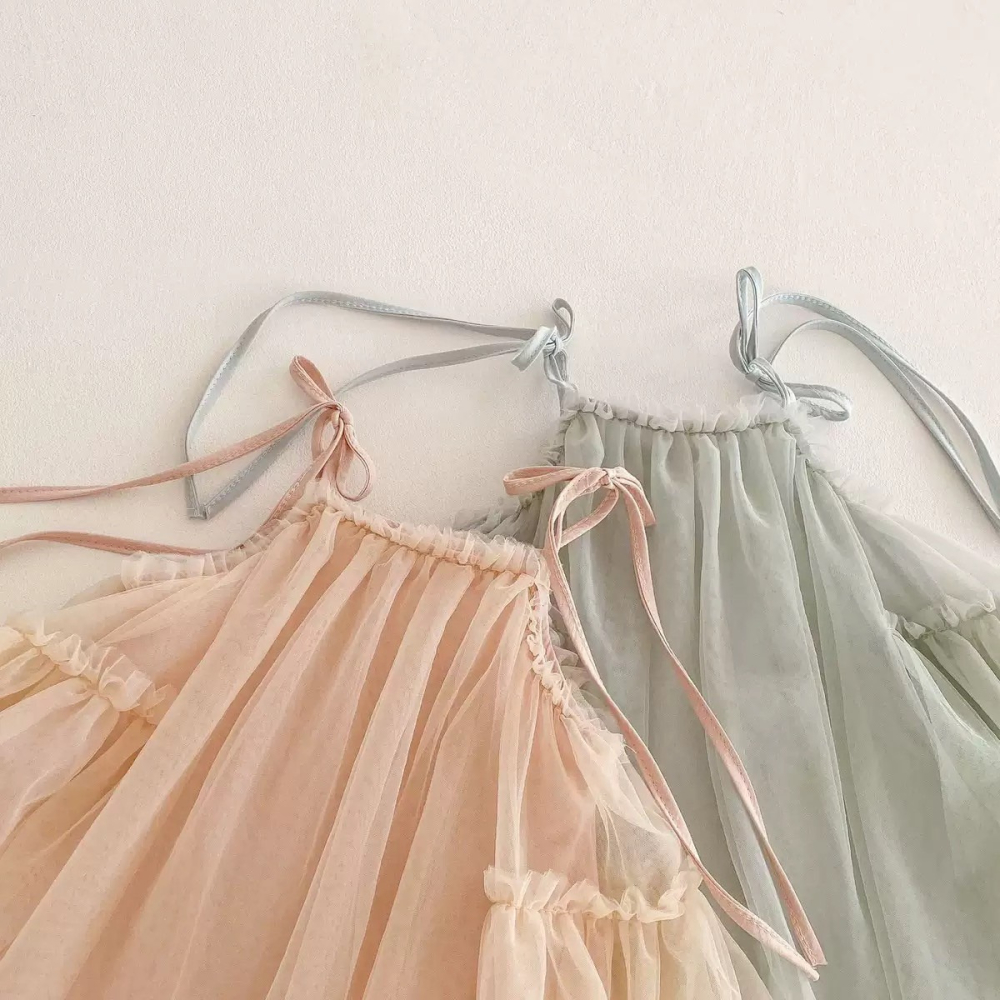 甜美飄逸公主吊帶裙 童裝 女童洋裝 女寶洋裝 寶寶洋裝 兒童洋裝 女童裙子 女寶裙子 寶寶裙子 兒童裙子 週歲穿搭-細節圖3