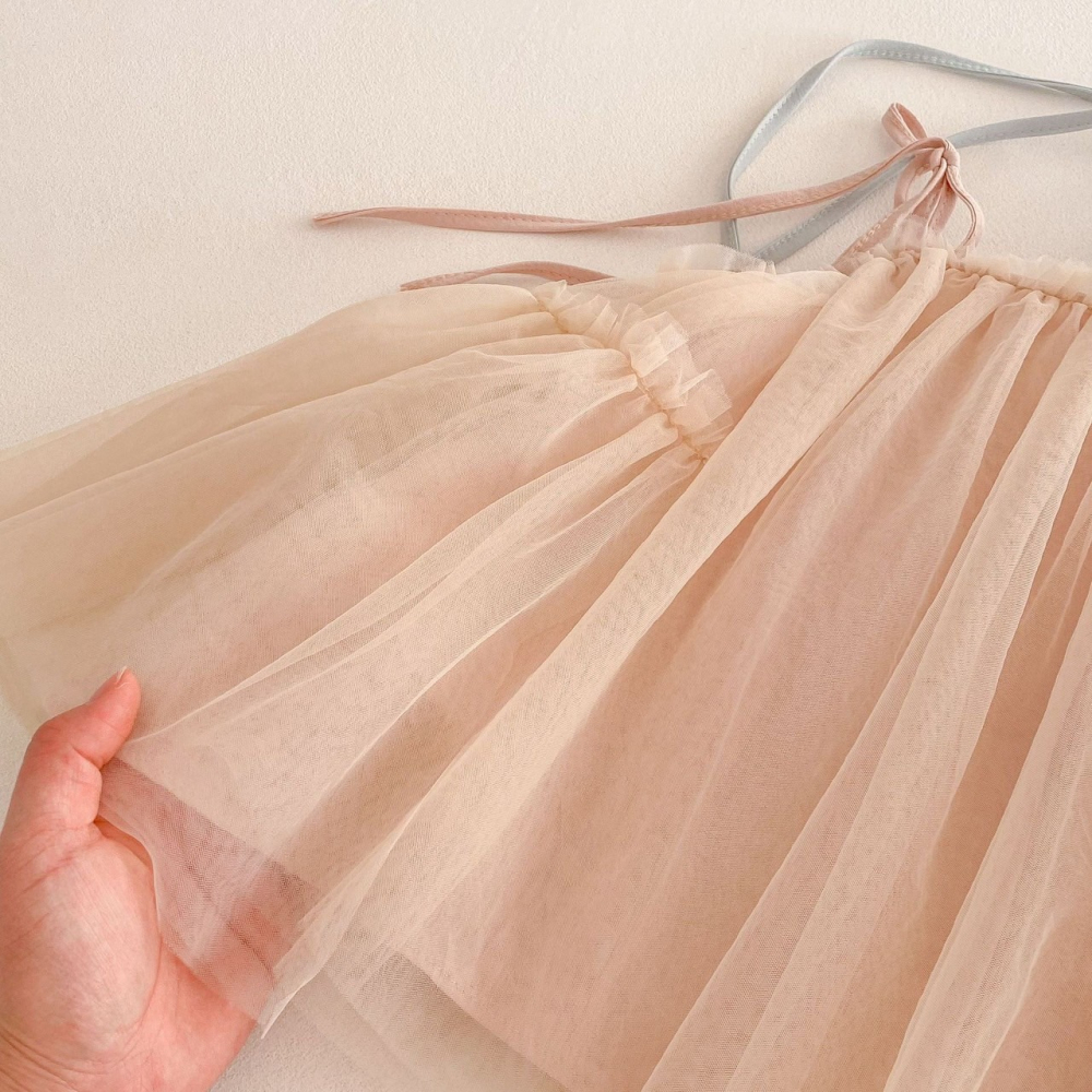 甜美飄逸公主吊帶裙 童裝 女童洋裝 女寶洋裝 寶寶洋裝 兒童洋裝 女童裙子 女寶裙子 寶寶裙子 兒童裙子 週歲穿搭-細節圖5