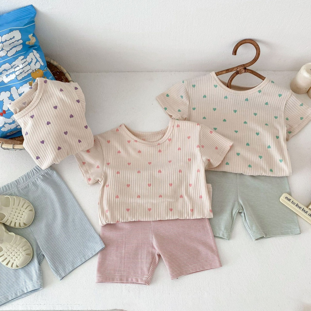 愛心家居服套裝 童裝 兒童套裝 寶寶套裝 休閒套裝 男童套裝 女童套裝 女寶套裝 男寶套裝-細節圖2