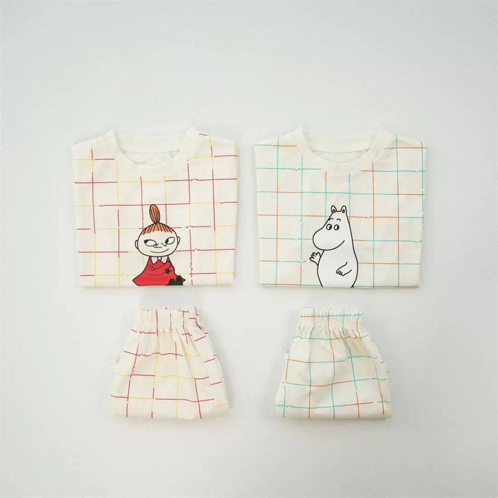 卡通格紋休閒套裝 童裝 兒童套裝 寶寶套裝 休閒套裝 男童套裝 女童套裝 女寶套裝 男寶套裝-細節圖2