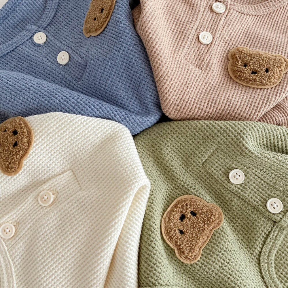 華夫格小熊無袖套裝 童裝 兒童套裝 寶寶套裝 休閒套裝 男童套裝 女童套裝 女寶套裝 男寶套裝-細節圖11