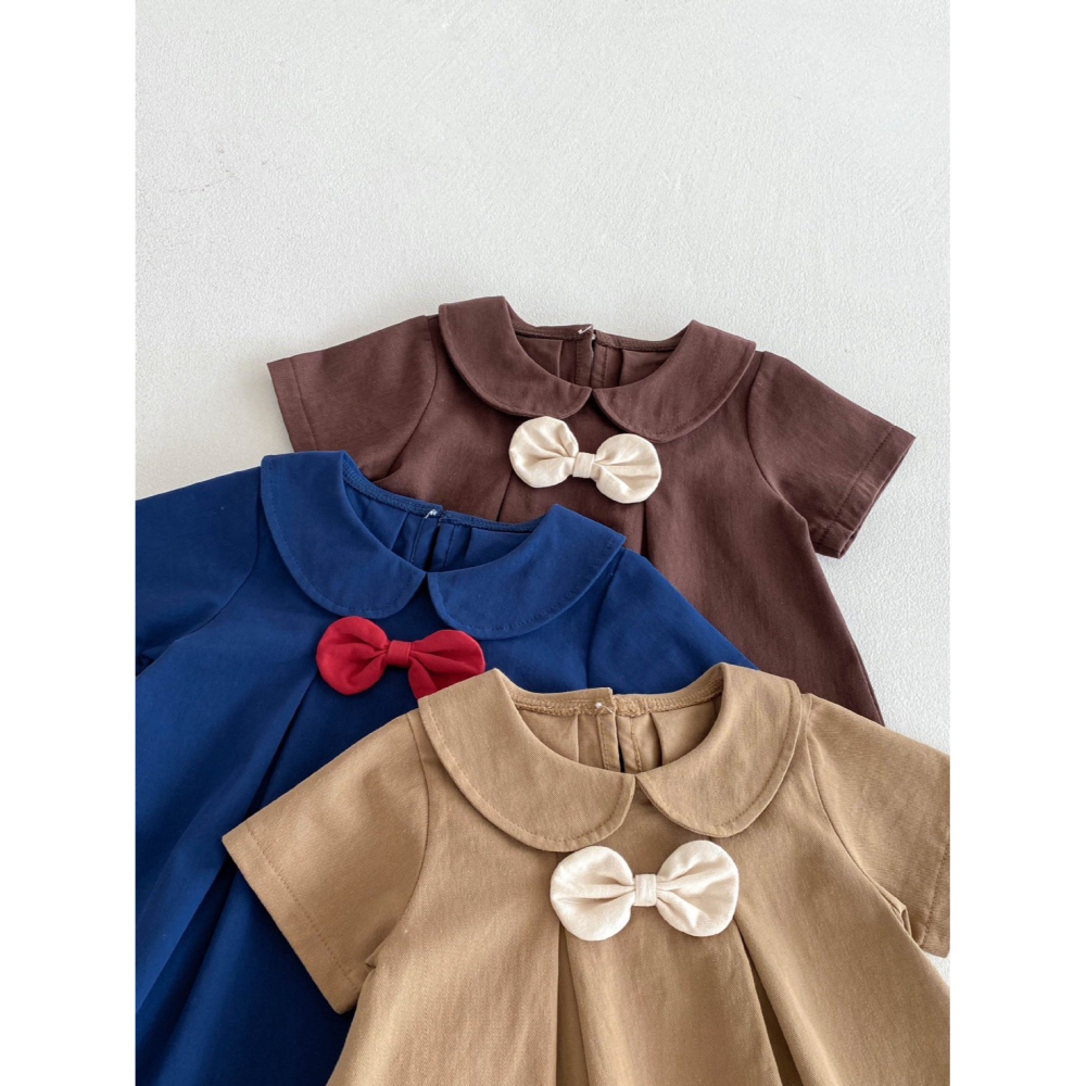 學院風蝴蝶結連身裙 童裝 女童洋裝 女寶洋裝 寶寶洋裝 兒童洋裝 女童裙子 女寶裙子 寶寶裙子 兒童裙子-細節圖6