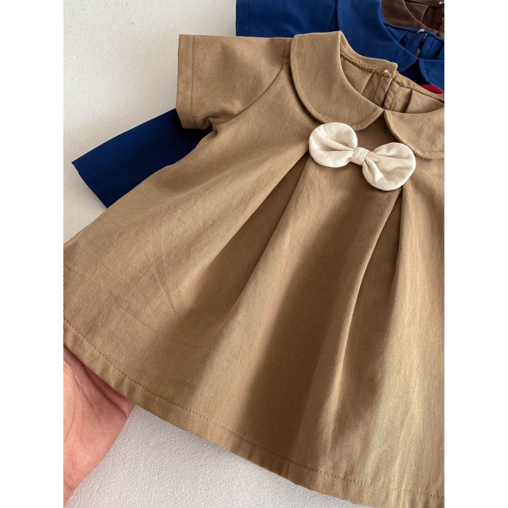 學院風蝴蝶結連身裙 童裝 女童洋裝 女寶洋裝 寶寶洋裝 兒童洋裝 女童裙子 女寶裙子 寶寶裙子 兒童裙子-細節圖9