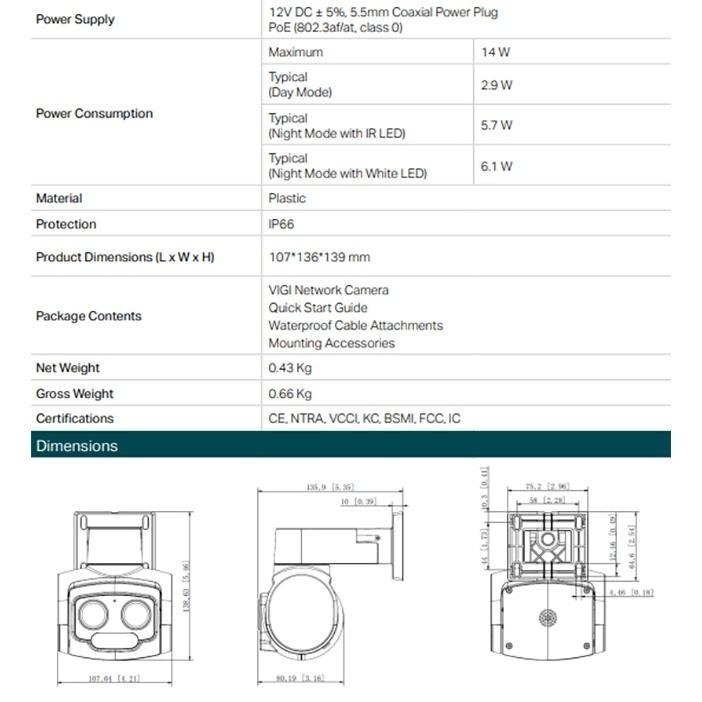 昌運監視器 TP-LINK VIGI C540V 400萬 戶外全彩雙鏡頭變焦旋轉監視器 PoE網路監控攝影機-細節圖6