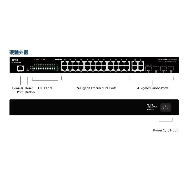 昌運監視器 CS-2424G-24P 4埠+24埠 10/100/1000Mbps PoE 管理型網路交換器-細節圖8