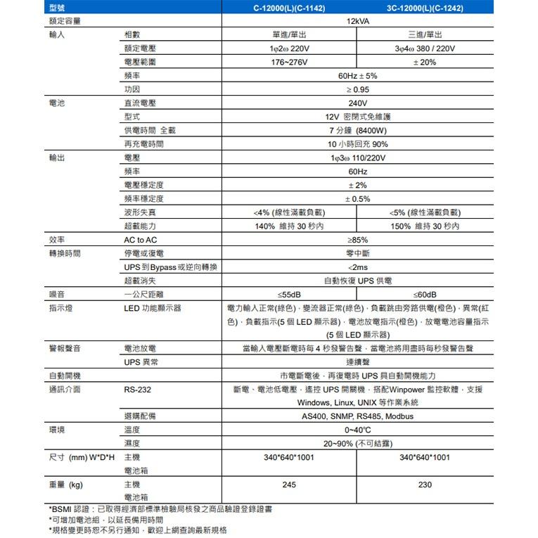 昌運監視器 Eaton 伊頓 飛瑞 C-12000 在線式 220V 12KVA UPS 不斷電系統-細節圖4