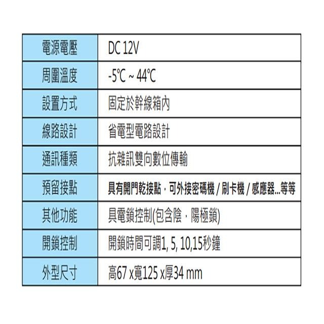昌運監視器 Hometek HAC-1 對講機電鎖控制器 具電鎖控制 可外接密碼機 刷卡機 感應器-細節圖2