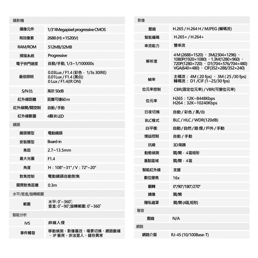 昌運監視器 SAMPO聲寶 VK-TWIP4231FWTZ H.265 4MP 星光級 電控變焦 紅外線 IP 攝影機-細節圖2