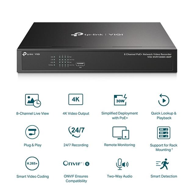 TP-LINK昌運監視器組合 VIGI NVR1008H-8MP 8路主機+VIGI C340I 4MP網路攝影機*6-細節圖5