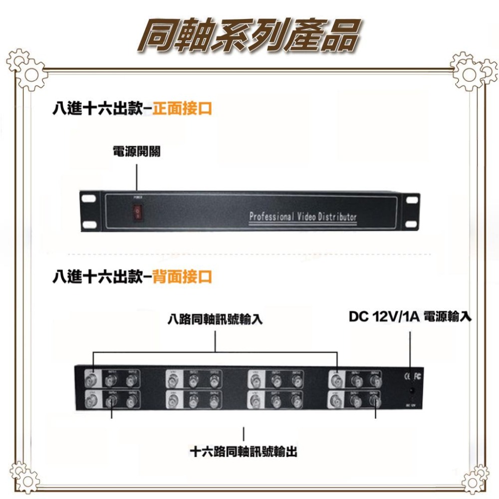 昌運監視器 HD-C816SP 8進16出影像分配器 AHD/CVI TVI/ CVBS-細節圖3