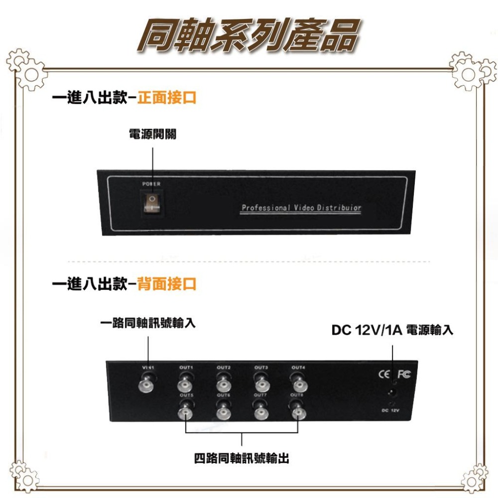 昌運監視器 HD-C108SP AHD CVI TVI CVBS 1進8出影像分配器-細節圖3