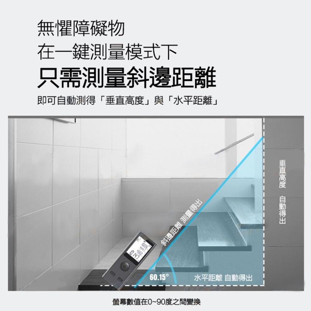 昌運監視器 LT-60P 60米 電子尺 角度 面積 體積 距離量測 紅外線 室內設計必備 微型 充電式 雷射測距儀-細節圖5