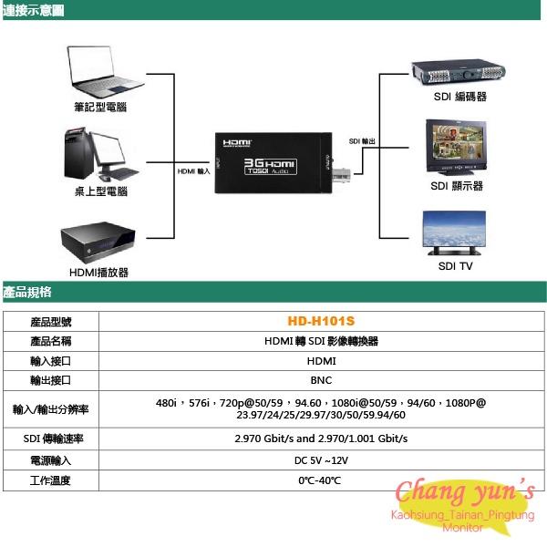 昌運監視器 HD-H101S HDMI TO SDI 影像轉換器 HDMI轉SDI訊號-細節圖5