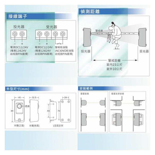 昌運監視器 Garrison LK-10H 輕巧型相對式紅外線偵測器 室內15M 室外10M-細節圖3