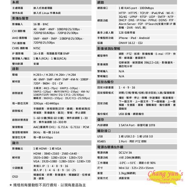 昌運監視器 監視器組合 DH-XVR5116H-4KL-X 大華 DH-HAC-HDW2501TN-A-細節圖3