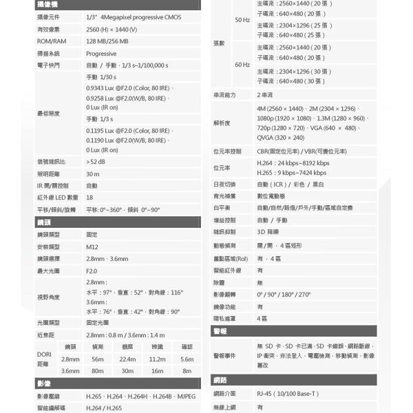 昌運監視器 DH-IPC-HFW1435SN-W-S2 4MP紅外線子彈型WI-FI攝影機(停產)-細節圖2