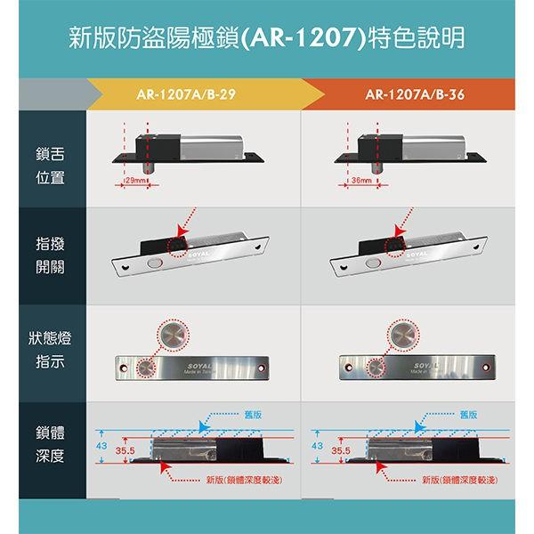 昌運監視器 soyal AR-721HDR1讀卡機 AR-1207A-36陽極鎖+開門按鈕+Mifare感應釦X5-細節圖4