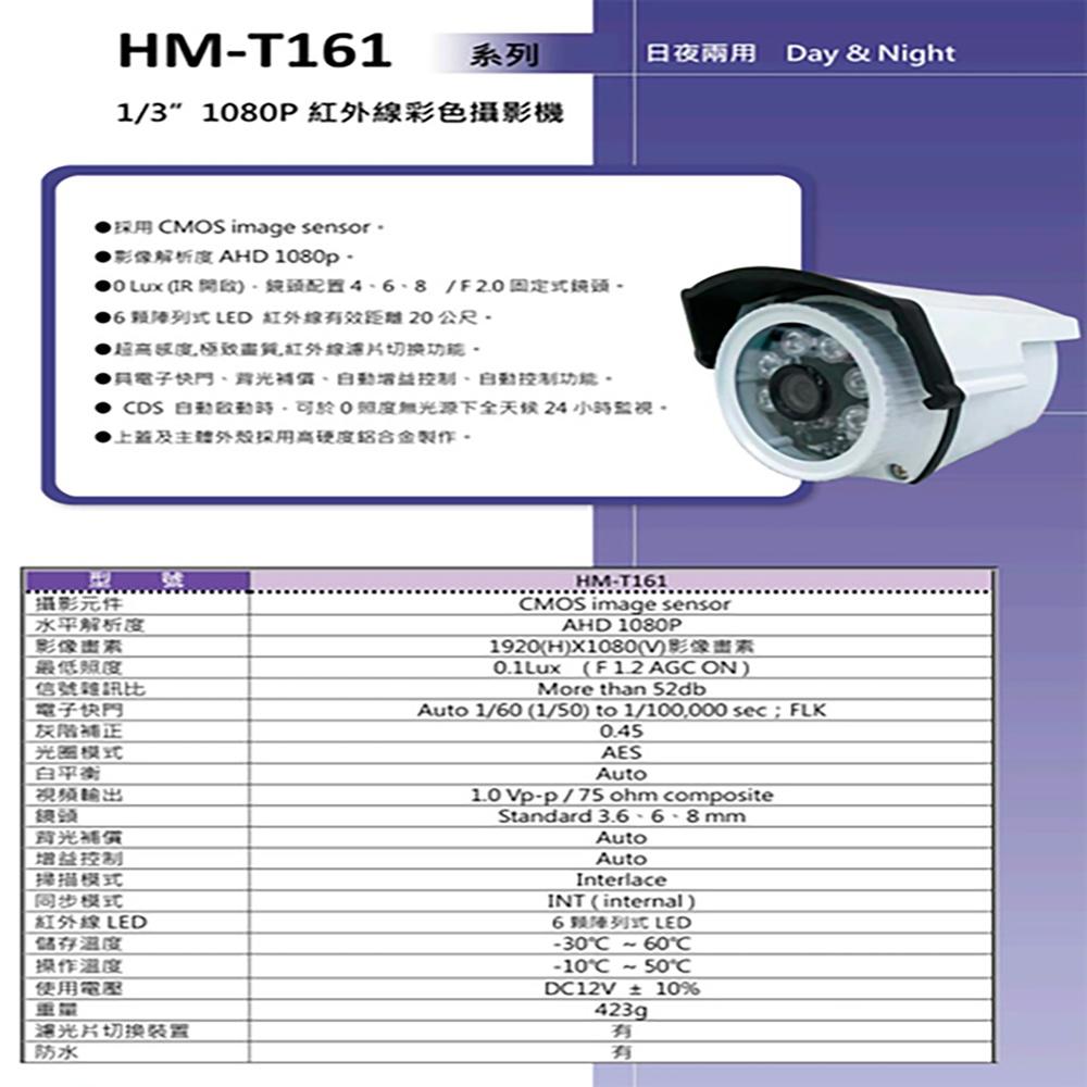 昌運監視器 送2TB環名監視器組合HM-NT85L 8路錄影主機+HM-T161 200萬紅外線攝影機*8-細節圖2