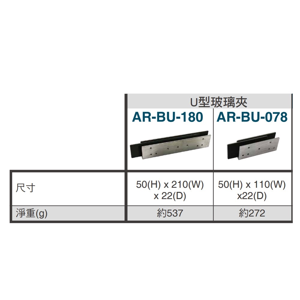 昌運監視器 SOYAL AR-BU-180 AR-BU-078 陽極鎖U型玻璃夾 適用1207-A-29/36-細節圖2