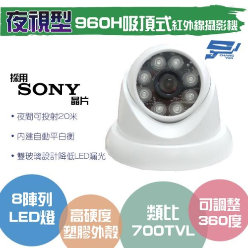 昌運監視器類比 700TVL/960H /吸頂式紅外線夜視型攝影機
