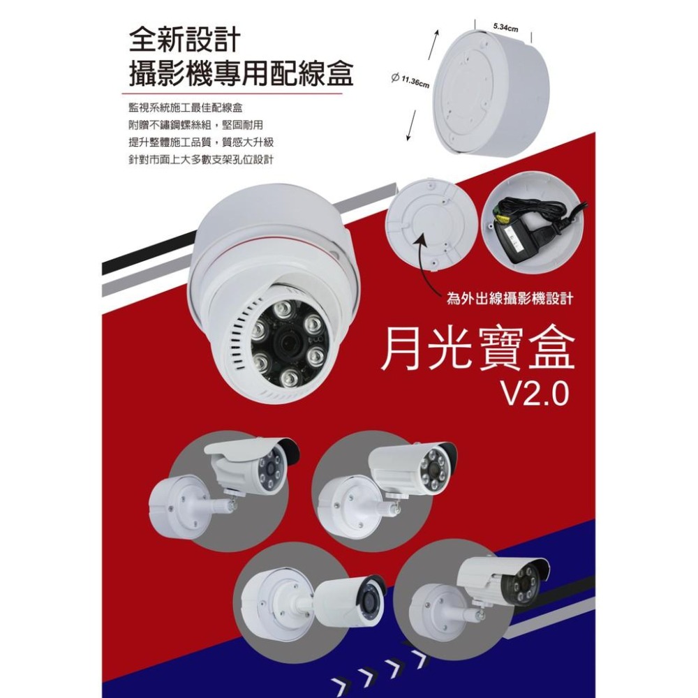 昌運監視器 圓形防水盒 收線盒 鏡頭收線盒 戶外防水盒 防雨 監控電源收線盒-細節圖2