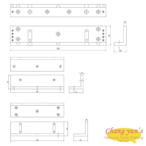 昌運監視器 PG-BLZ110A 磁力鎖 L & Z 固定型支架-細節圖2