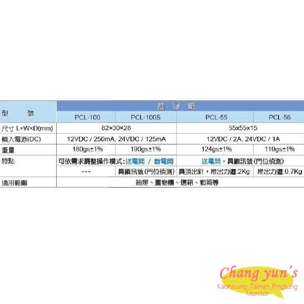 昌運監視器 PCL-55 電控箱櫃鎖 電子鎖 具頂出PIN 推出力道2kg 適用於抽屜 置物櫃 信箱-細節圖2