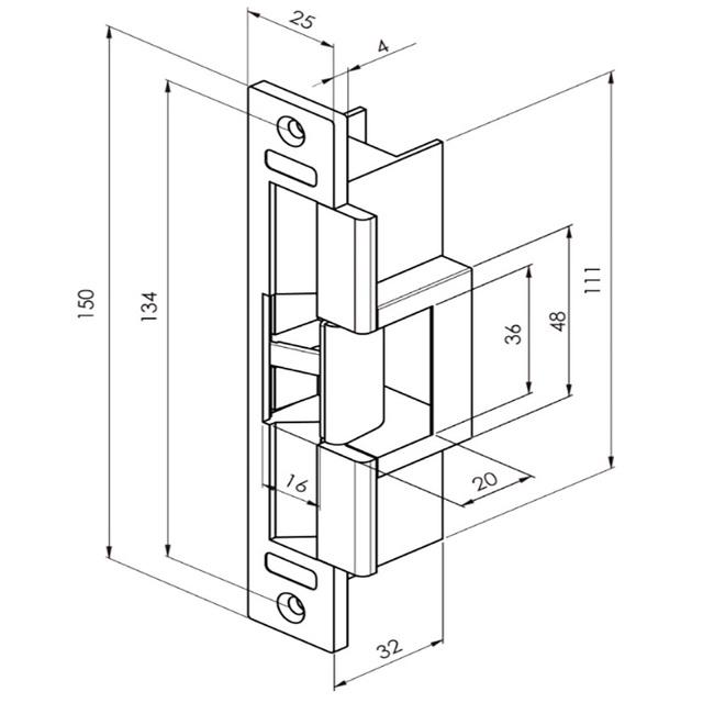 昌運監視器 PGS-702A (EDM-105A) 斷電開陰極電鎖 斷電時釋放 搭配機械方型鎖 電鎖-細節圖3