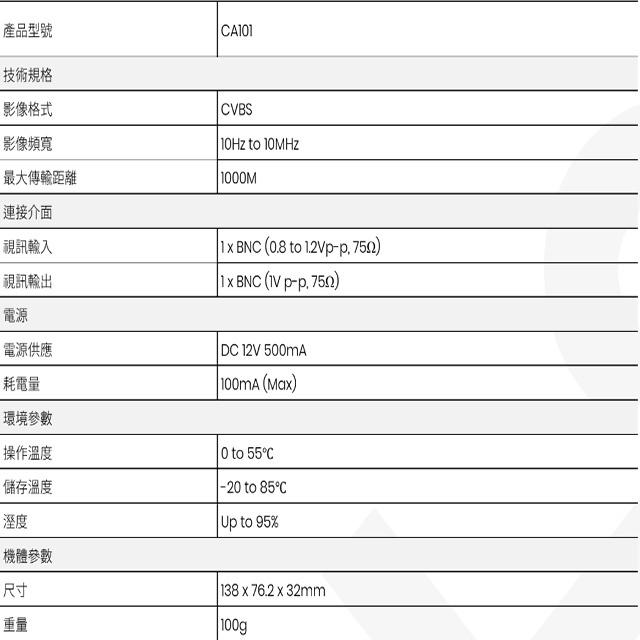 昌運監視器 CA101 CVBS 影像放大器 最遠距離可達1000米-細節圖2