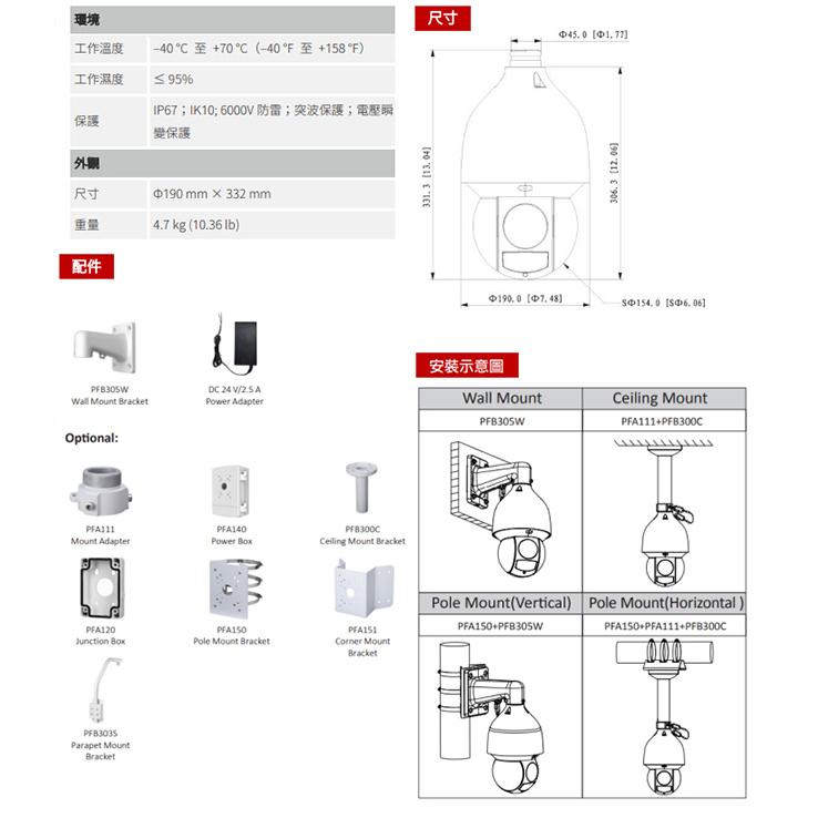 昌運監視器 SAMPO聲寶 VK-TWIPA5432XA 400萬 32倍 星光級 紅外線快速球網路攝影機-細節圖4