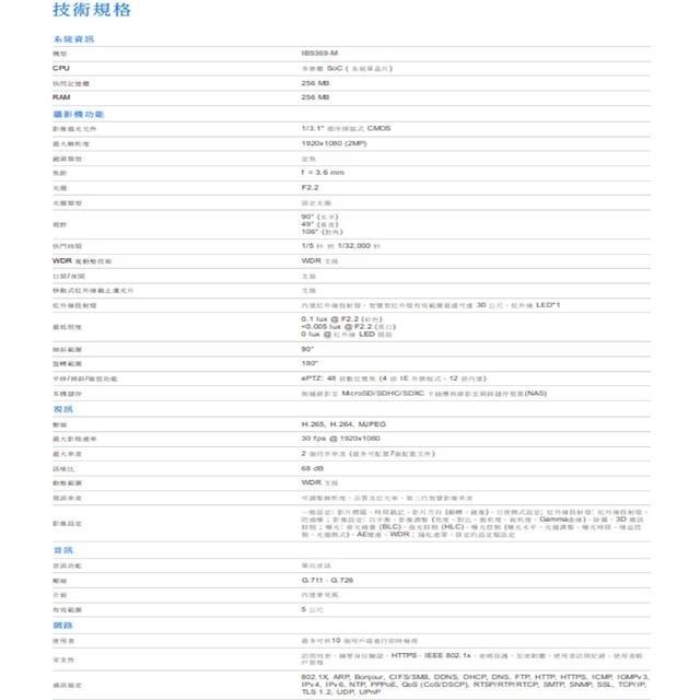 昌運監視器VIVOTEK晶睿 IB9369-M 200萬 H.265 智慧型紅外線子彈型網路攝影機 內建麥克風請來電洽詢-細節圖2