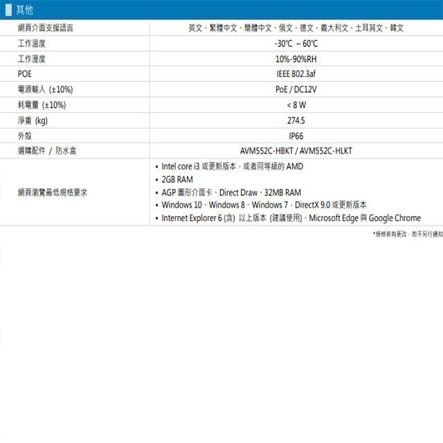 昌運監視器 AVTECH陞泰 DGM5203GCAT(DGM5204SCT) 500萬 紅外線半球網路攝影機 內建麥克風-細節圖3