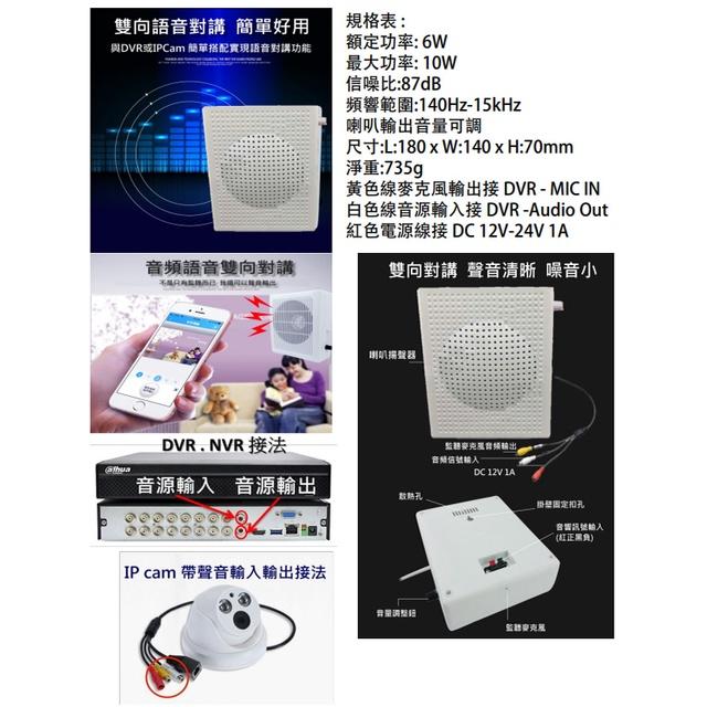 昌運監視器 DS-506SDC 6W 麥克風一體機 室內雙向對講喇叭-細節圖2